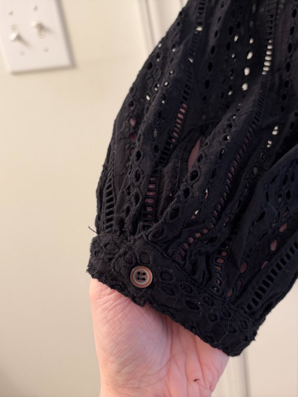 Madewell Eyelet Mockneck Ruffle Top, XL, NEW WITH TAGS - Picture 6 of 9
